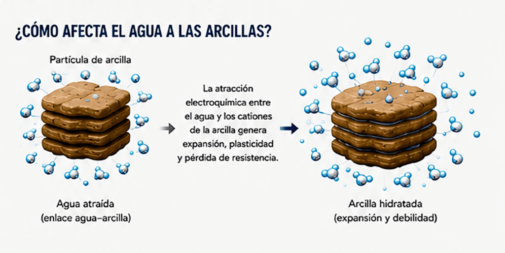 como afecta el agua a las arcillas 1